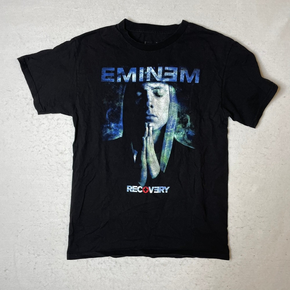 Eminem Recovery Graphic T-Shirt Black Rap Hip Hop Music Medium M‎